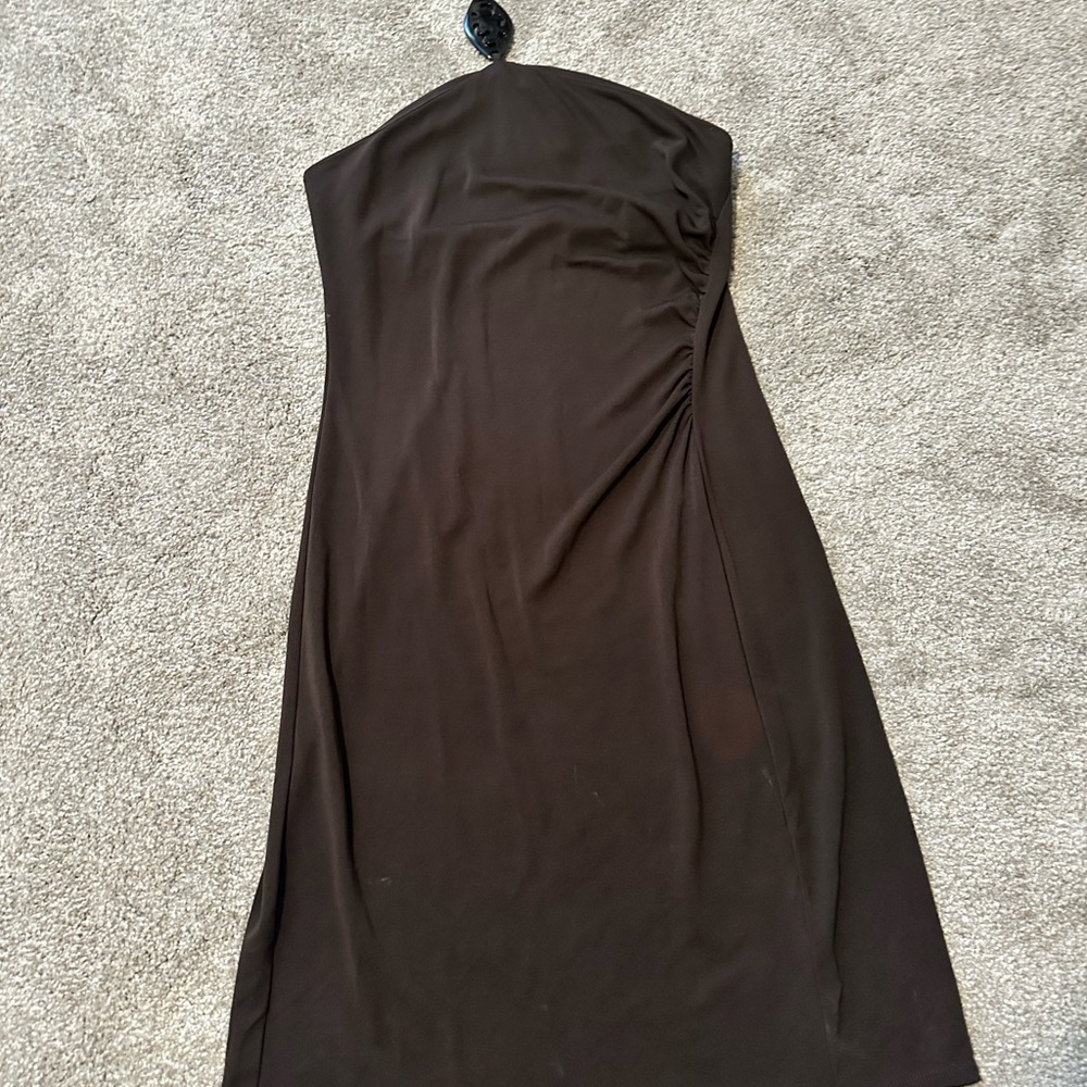 BCBGMaxAzria Strapless Dark Brown Dress